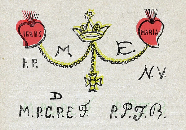 TATTOO HEARTS OF JESUS ​​AND MARY, 1894