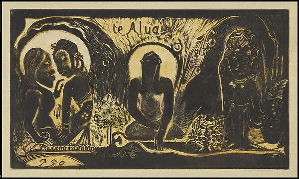 Te Atua (The Gods), Winter 1893-94 (woodcut printed in black, brown, orange