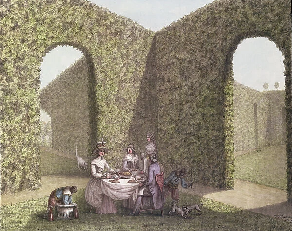 Tea in the Garden (w  /  c on paper)