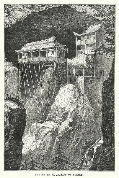 Temple in Mountains of Fokien (engraving)