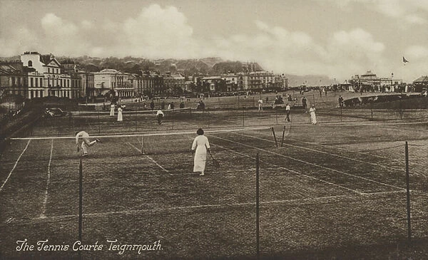 The Tennis Courts, Teignmouth (b / w photo)