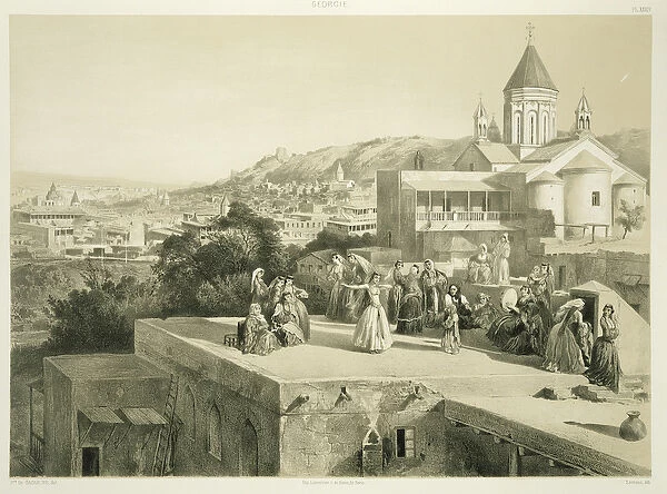The Terraces of Tiflis, Georgia, plate 34 from a book on the Caucasus