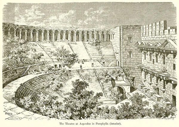 The Theatre at Aspendus in Pamphylia (interior) (engraving)
