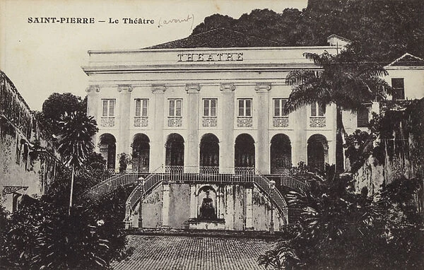 Theatre, Saint Pierre, Martinique (b  /  w photo)