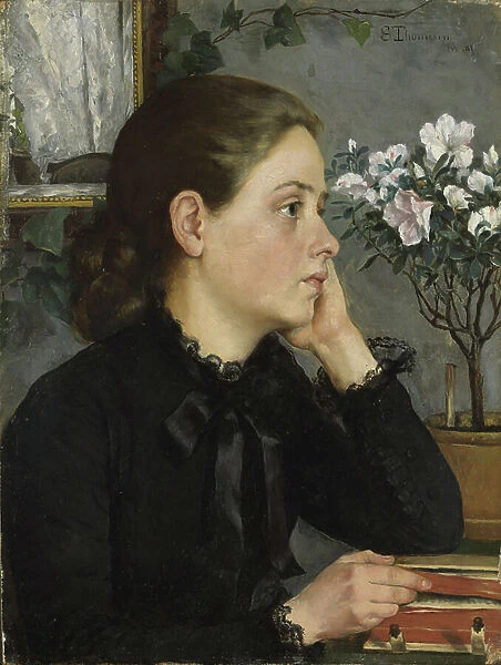 Thoughtful, 1881 (oil on wood)