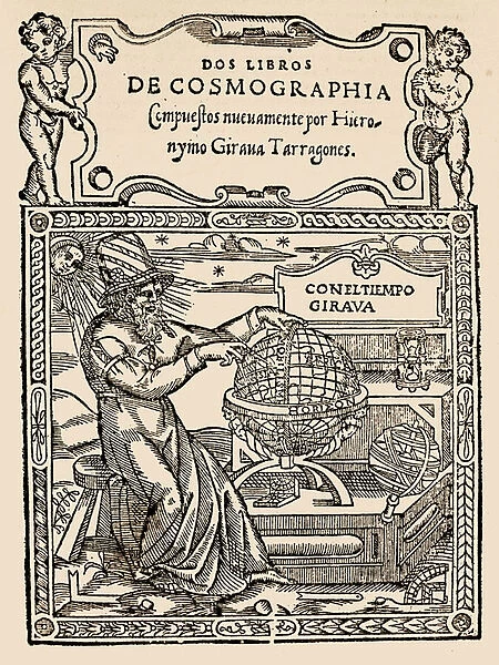 Title Page for Two Books of Cosmography by Hieronymo Girana Tarragones