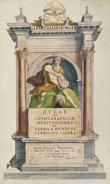 Title page from Mercators Atlas sive Cosmographicae meditationes de fabrica