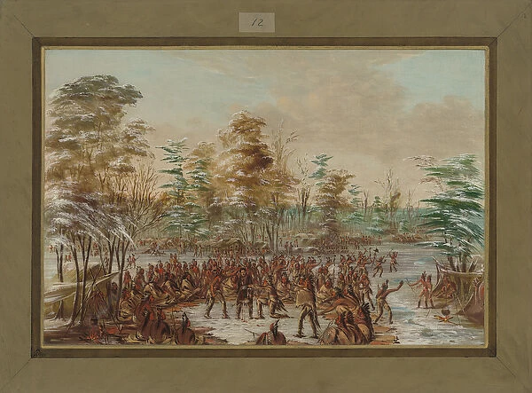 De Tonty Suing for Peace in the Iroquois Village in January 1680, 1847-48 (oil on canvas)