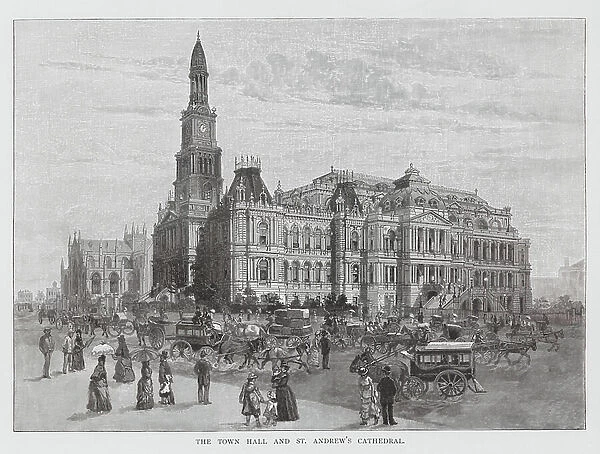 The Town Hall and St Andrew's Cathedral (engraving)