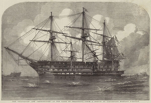 The 'Trafalgar'and 'Retribution'at the Siege of Sebastopol (engraving)