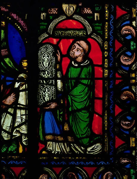 The Tree of Jesse Window, detail depicting Abbot Suger (c
