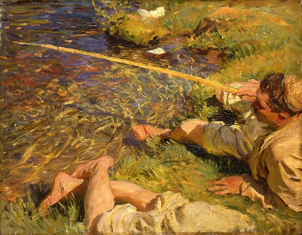 Val d Aosta: A Man Fishing, c. 1907 (oil on canvas)
