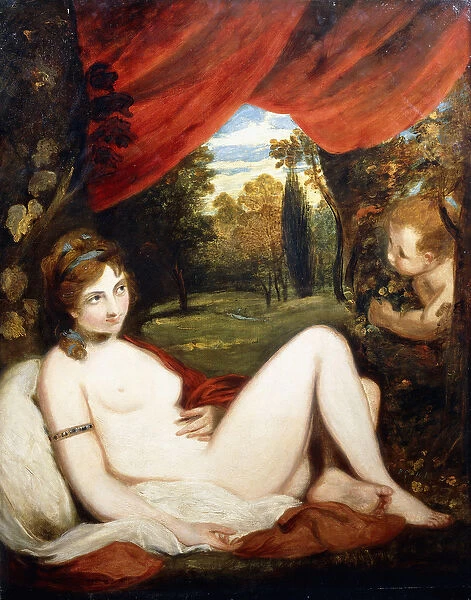 Venus and Cupid, or The Wanton Bacchante, (oil on canvas)