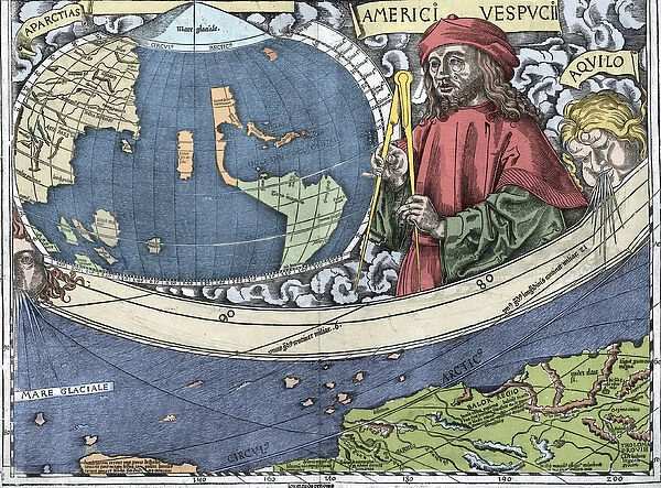 VESPUCCI, Amerigo (1454-1512). Italian explorer and cartography in '