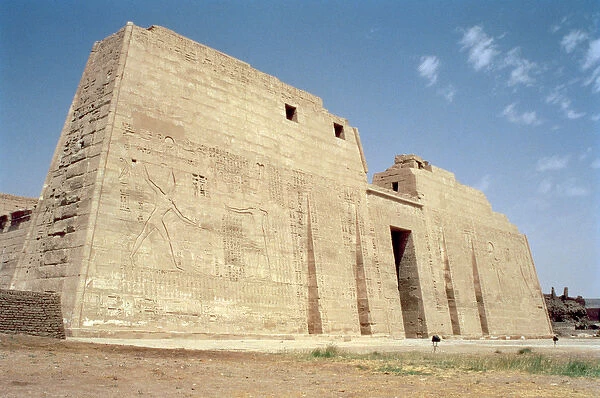 View of the First Pylon of the Mortuary Temple of Ramesses III (c