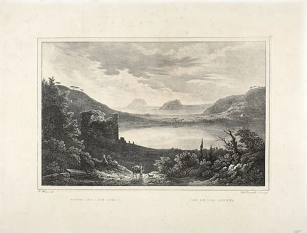 View of Lake Averno (litho)