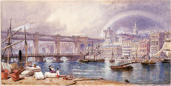 View of Newcastle upon Tyne (bodycolour on paper)