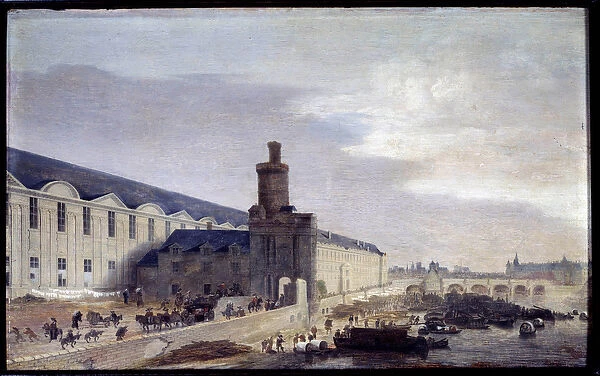 View of Porte Neuve and Galerie du Louvre around 1640 Entree du Louvre on the banks of