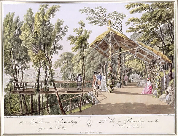 View of the Reisenberg Gardens near the city of Vienna, engraved by Johann Ziegler (c