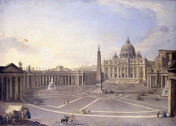A View of St. Peter s, Rome with Berninis Colonnade