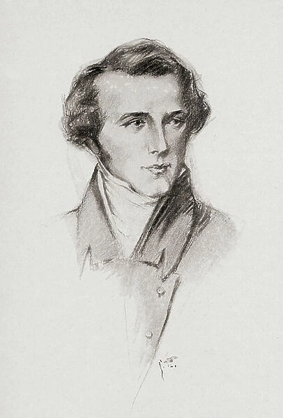 Vincenzo Bellini, 1801-1835. Italian composer. Portrait by Chase Emerson, American artist, 1874-1922