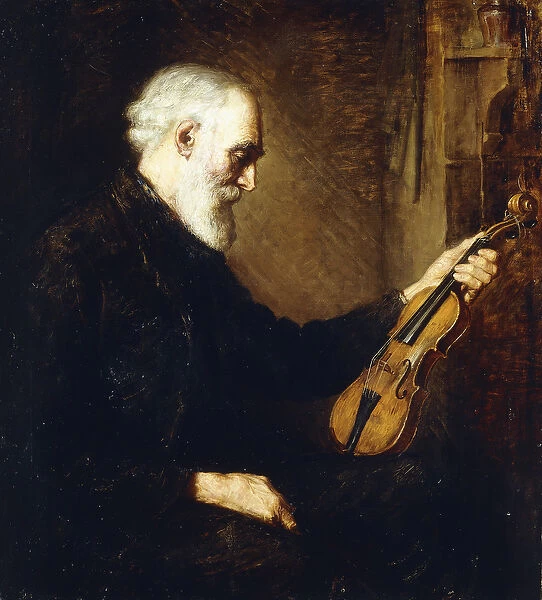 The Violinist, (oil on canvas)