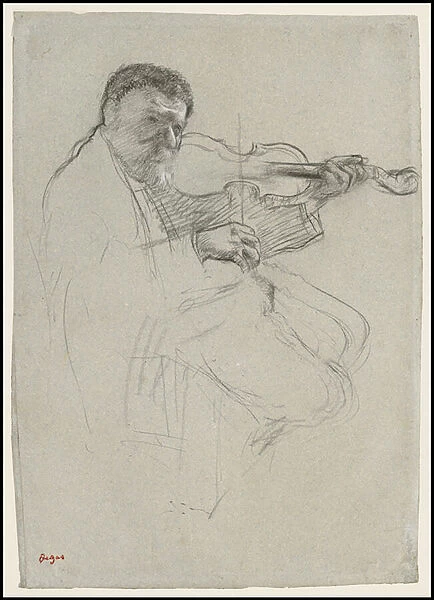 The Violinist, Study for The Rehearsal, c.1879