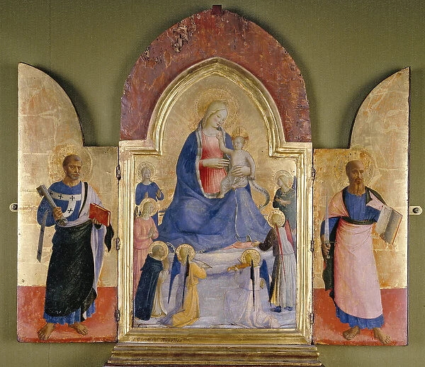 The Virgin and Child with Angels and Dominican Saints, St Peter (left) and St Paul (right