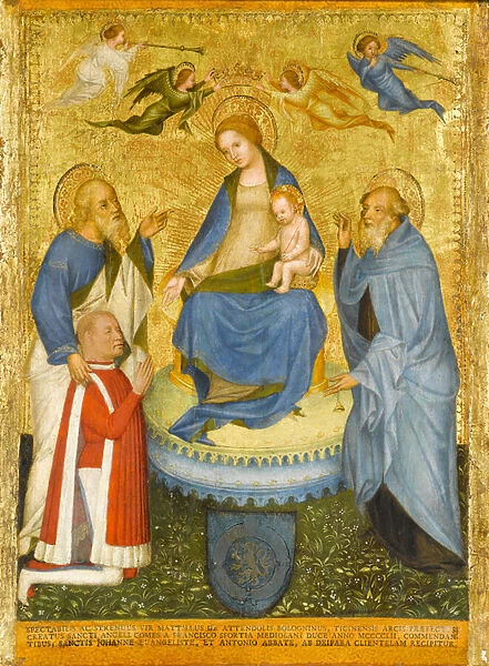 Virgin and Child Crowned by Angels, with St. John the Evangelist, St