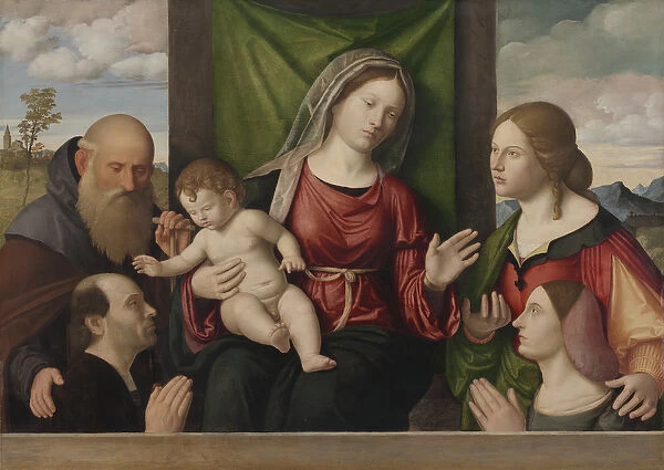 Virgin and Child with Saints and Donors, c.1515 (oil on wood)