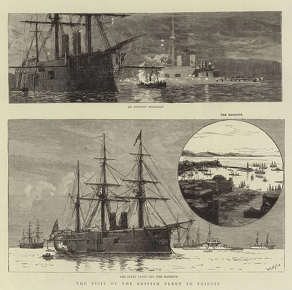 The Visit of the British Fleet to Trieste (engraving)