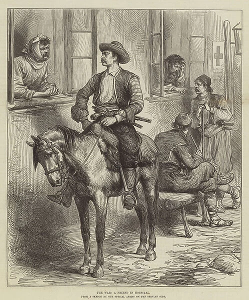 The War, a Friend in Hospital (engraving)
