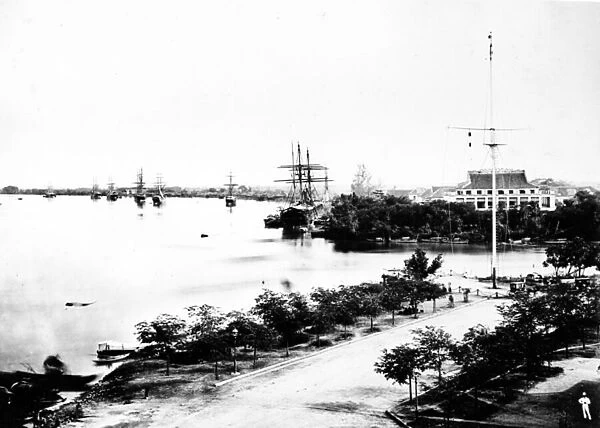 Waterfront, Saigon, c. 1870s (b  /  w photo)