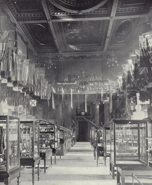 Westminster, the Banqueting House, Whitehall, 1619-1622, Interior of Upper Hall, looking North (b  /  w photo)