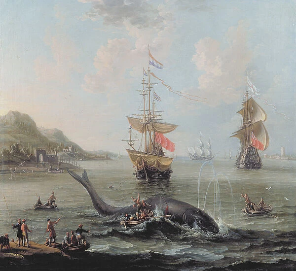 Whaling in an Estuary (oil on canvas)