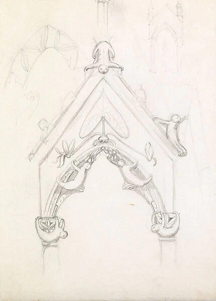 A Whimsical Gothic Archway, c. 1853 (pencil on paper)