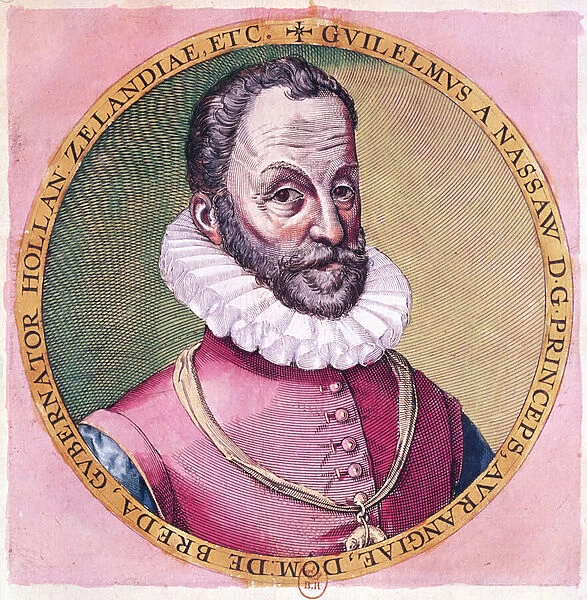 William I (1533-84) The Silent, Prince of Orange (colour engraving)