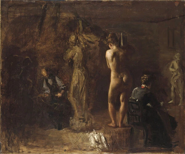 William Rush Carving His Allegorical Figure of the Schuylkill River, 1876 (oil