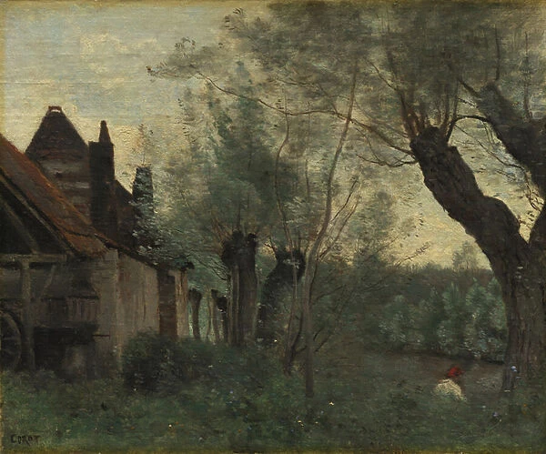 Willows and Farmhouse at Sainte-Catherine-les-Arras, 1871 (oil on canvas)