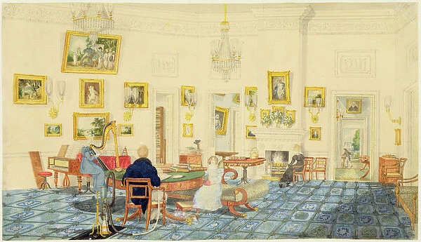The Winter Room in the Artists House at Patna, India, September 11, 1824 (w  /  c