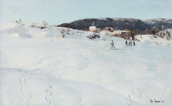 A Winters Day in Norway, 1886 (oil on canvas)