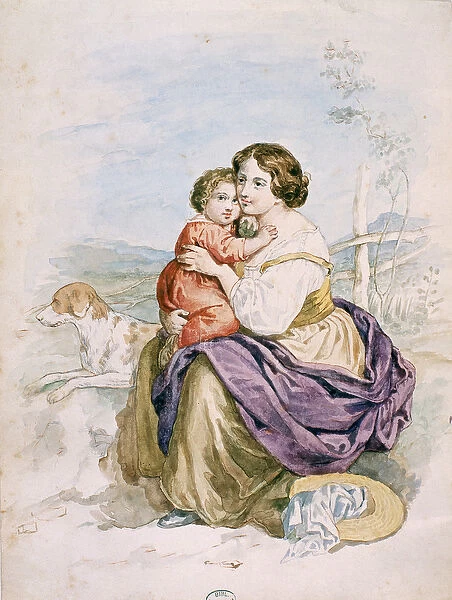 Woman and Child (w  /  c on paper)