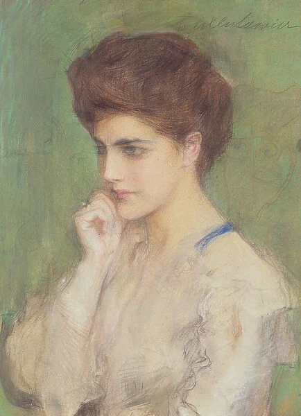 Woman Deep in Thought, c. 1910 (pastel on paper)