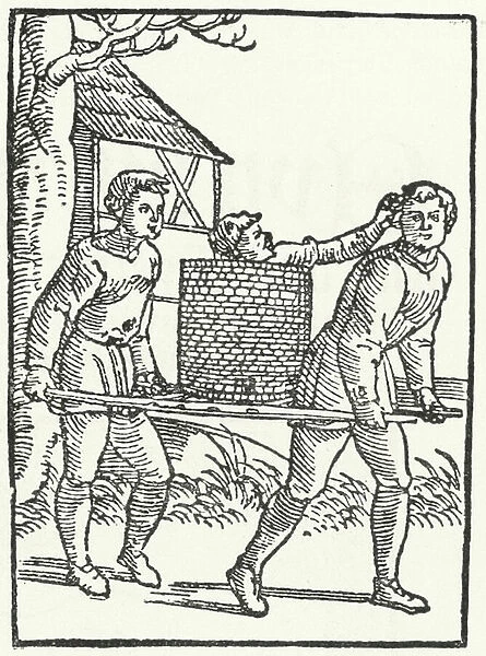 A woodcut of a scene from the story of Till Eulenspiegel (engraving)