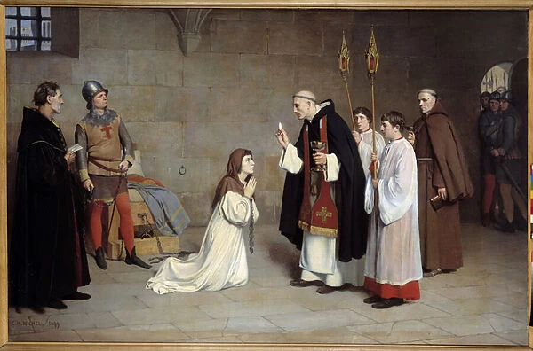Hundred Years War: 'The Last Communion of Joan of Arc (1412-1431)'Painting by Charles Henri Michel (1817-1905) 1899. Sun. 0, 73x0, 6 m Rouen