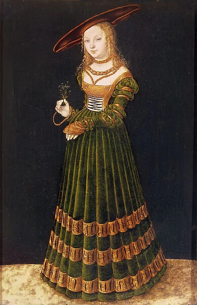 Young girl holding flowers, 1526 (oil on panel)