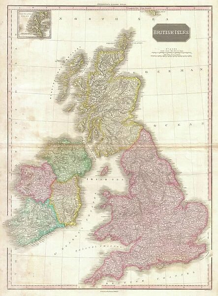 1818, Pinkerton Map of the British Isles, England, Scotland, Ireland, John Pinkerton