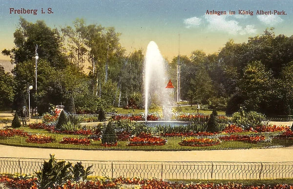 Albert Park Freiberg Sachsen Fountains 1913 Landkreis Mittelsachsen