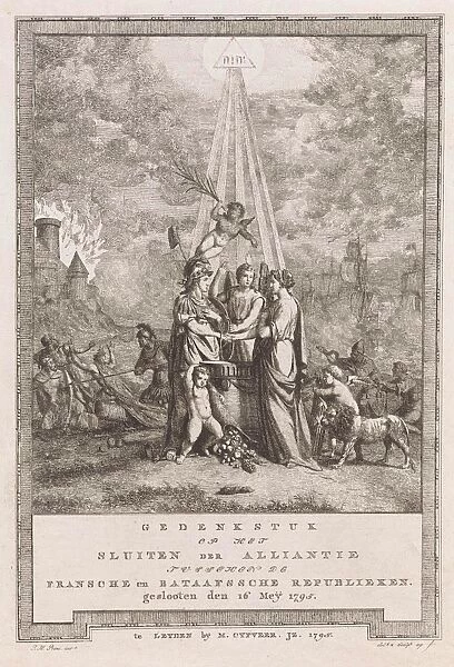 Allegory of the Alliances close, 1795, Johannes Huibert Prins, 1795