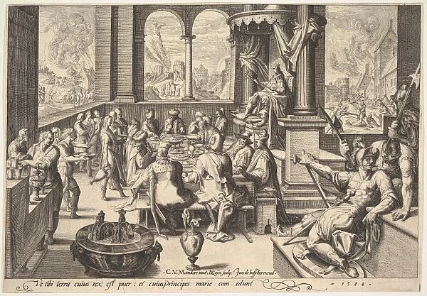 Allegory Government Childish King 1588 Engraving
